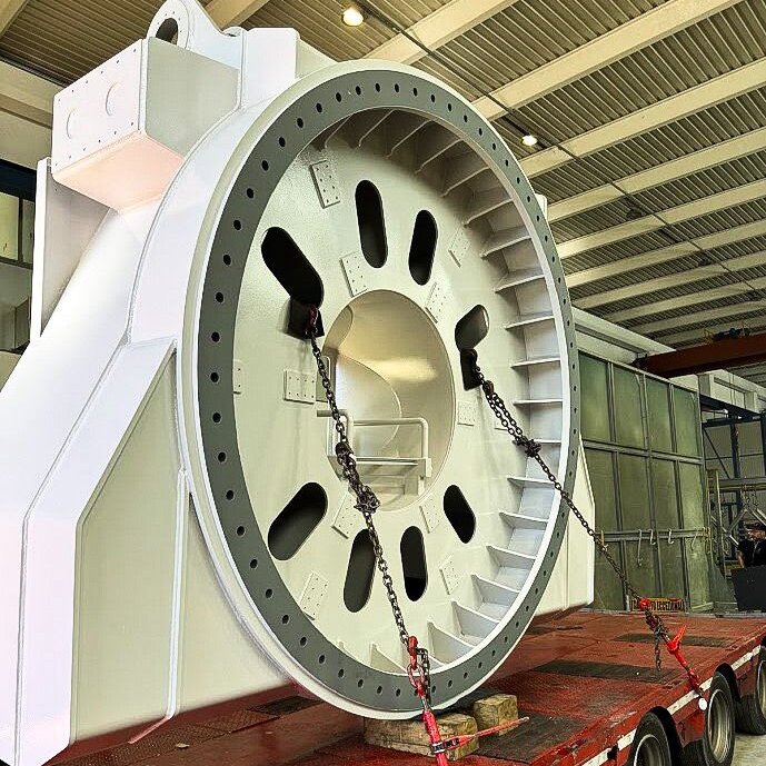 Componente industriale sabbiato e preparato per verniciatura presso D'Antonio